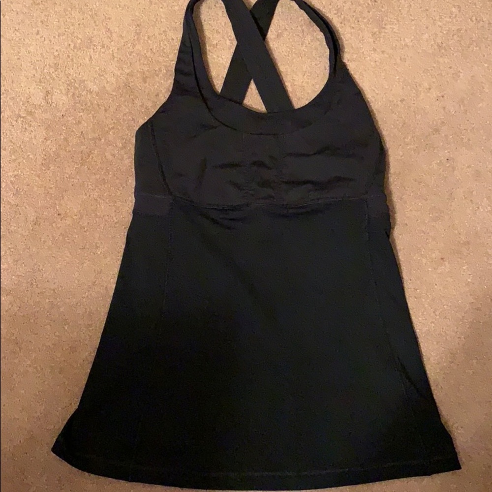 LULULEMON TOP BLACK, SZ 6 FREE SMALL RED LULU BAG - Picture 4 of 9